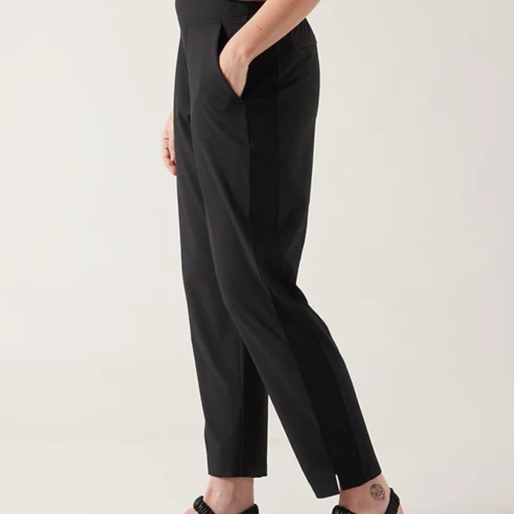 BUNDLE!!! 2 ATHLETA “Brooklyn Ankle Pants” 10Tall Black Elastic Pocket Joggets